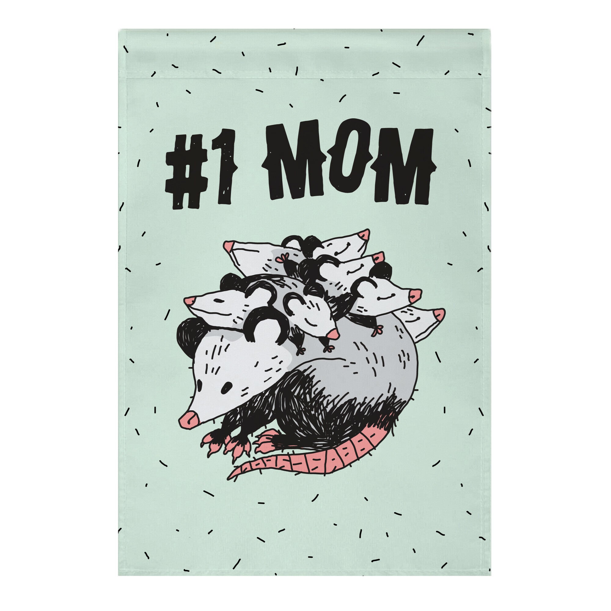 #1 Mom Opossum Garden Flag